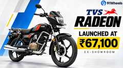 TVS Radeon Launched At Rs 67,100, Gets New LED Lights